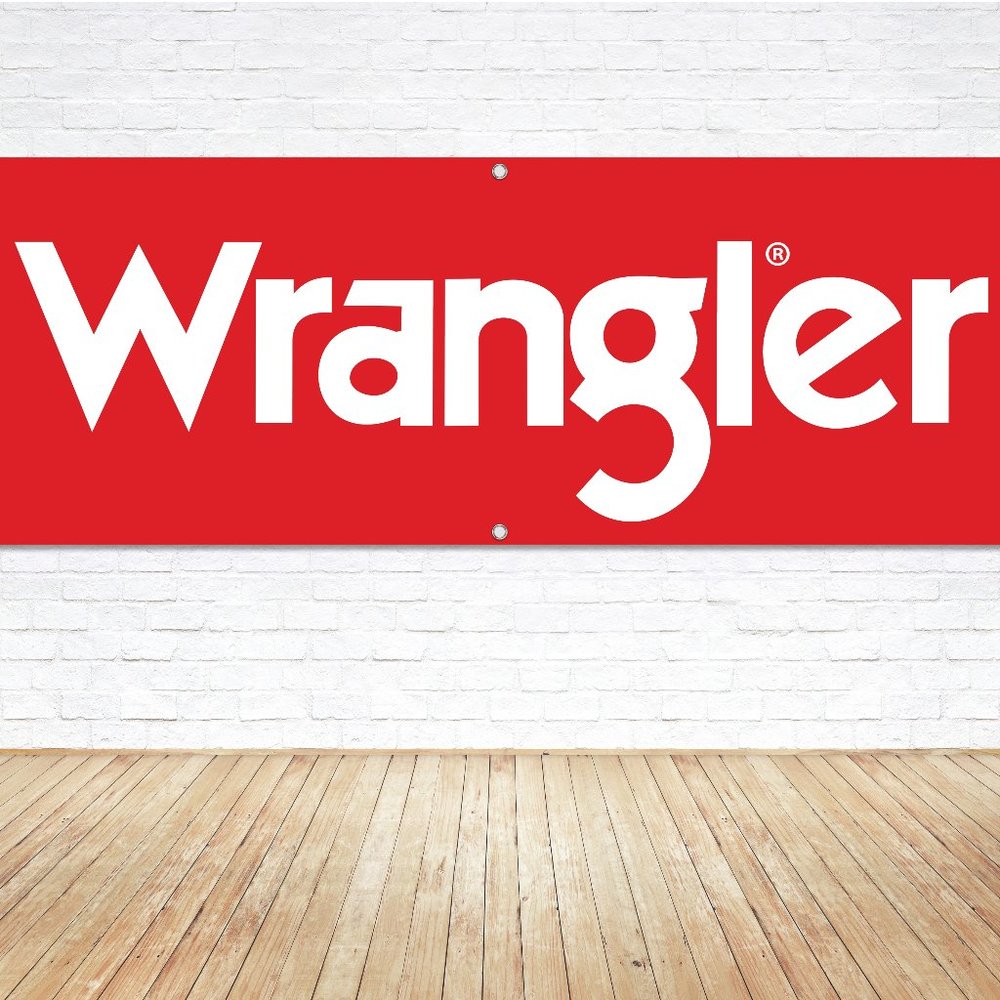 WRANGLER Apparel Brand Exposure Vinyl Banner 6ft Sign Clothes Store Shop Display